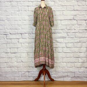 Natural Life Green Floral Midi Dress